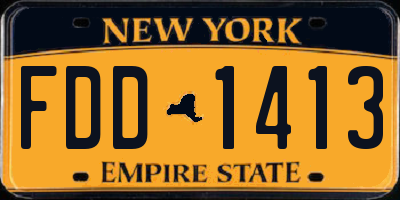 NY license plate FDD1413
