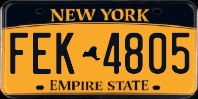 NY license plate FEK4805