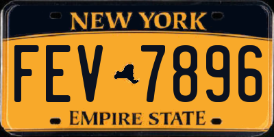 NY license plate FEV7896