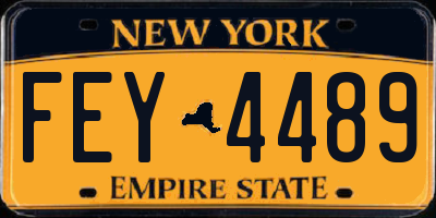 NY license plate FEY4489