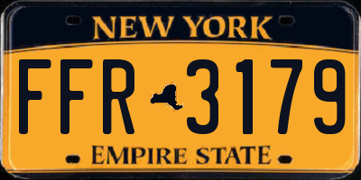 NY license plate FFR3179