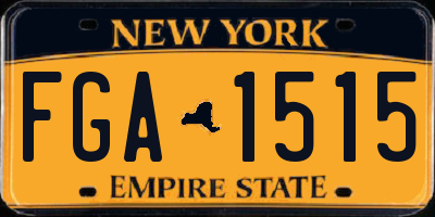 NY license plate FGA1515