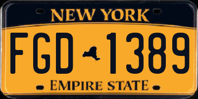 NY license plate FGD1389