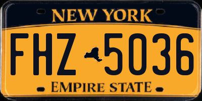 NY license plate FHZ5036