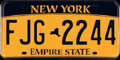 NY license plate FJG2244