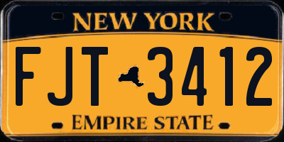 NY license plate FJT3412