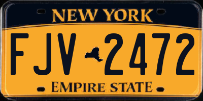 NY license plate FJV2472