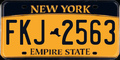 NY license plate FKJ2563