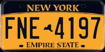 NY license plate FNE4197