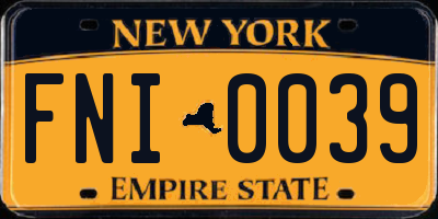 NY license plate FNI0039