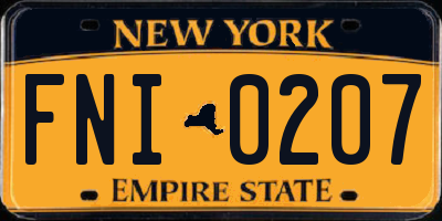 NY license plate FNI0207