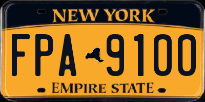 NY license plate FPA9100
