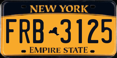 NY license plate FRB3125