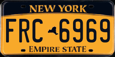 NY license plate FRC6969