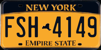 NY license plate FSH4149