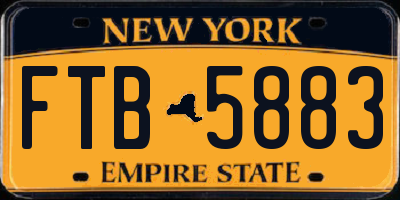 NY license plate FTB5883
