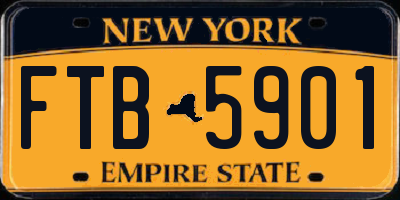NY license plate FTB5901