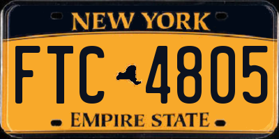 NY license plate FTC4805