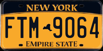 NY license plate FTM9064