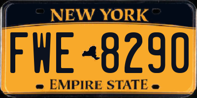 NY license plate FWE8290