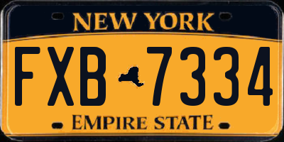 NY license plate FXB7334