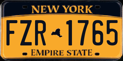 NY license plate FZR1765