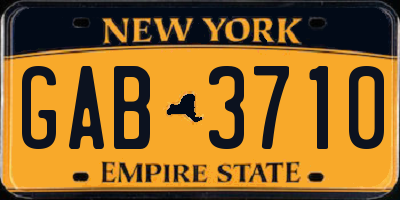 NY license plate GAB3710