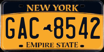 NY license plate GAC8542