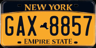 NY license plate GAX8857