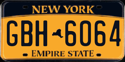 NY license plate GBH6064