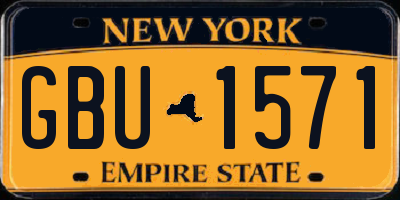 NY license plate GBU1571