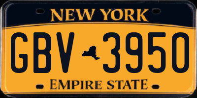 NY license plate GBV3950