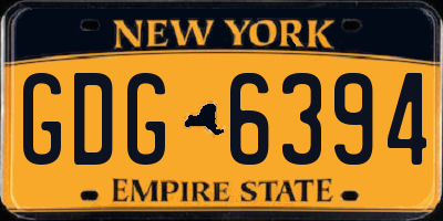 NY license plate GDG6394