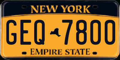 NY license plate GEQ7800