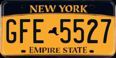 NY license plate GFE5527