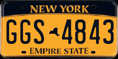 NY license plate GGS4843
