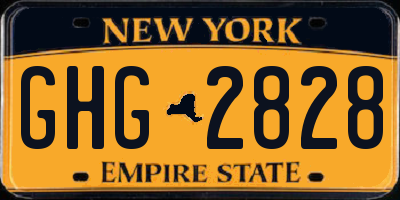 NY license plate GHG2828