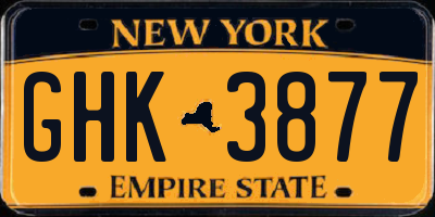NY license plate GHK3877