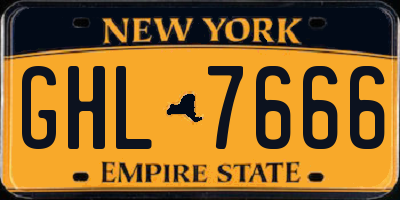 NY license plate GHL7666
