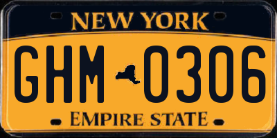 NY license plate GHM0306
