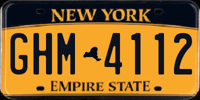 NY license plate GHM4112