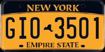NY license plate GIO3501