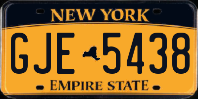 NY license plate GJE5438
