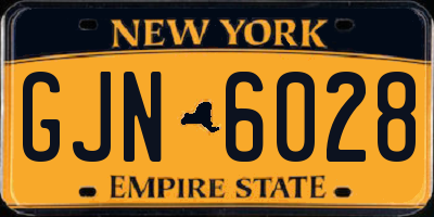 NY license plate GJN6028