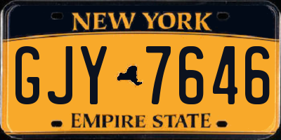NY license plate GJY7646