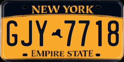 NY license plate GJY7718