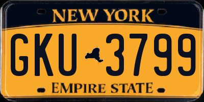 NY license plate GKU3799