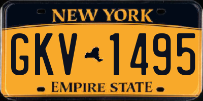 NY license plate GKV1495
