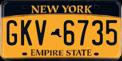 NY license plate GKV6735