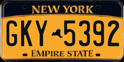 NY license plate GKY5392